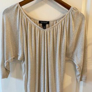 Womens Metallic Shimmer Loose Fitting Shimmer Top